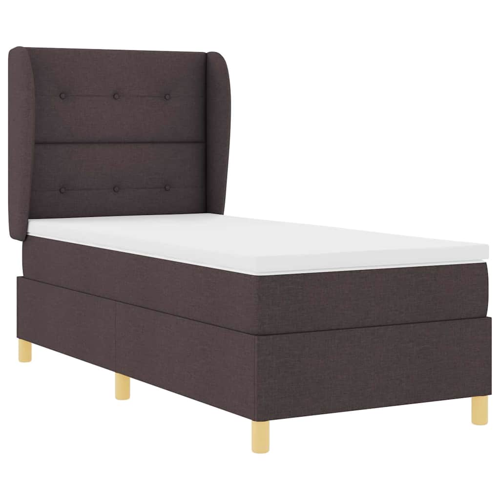 Box spring seng med hovedgærde Mørk Brun 190 x 90 cm Stof