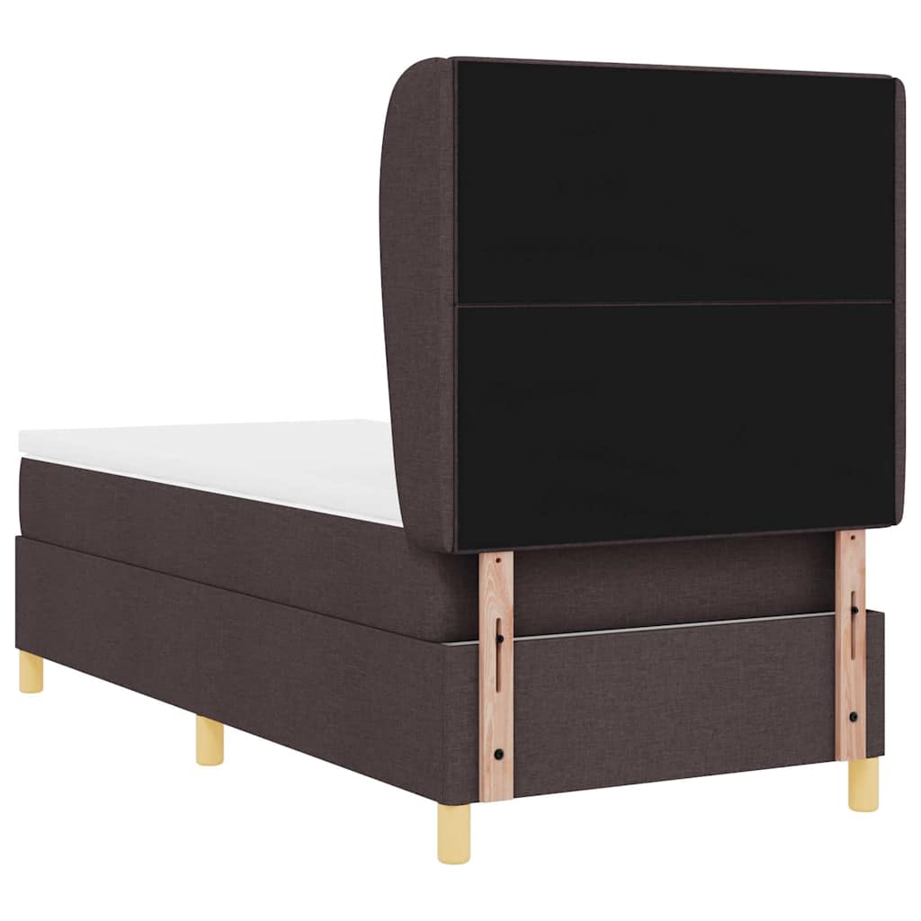 Box spring seng med hovedgærde Mørk Brun 190 x 90 cm Stof
