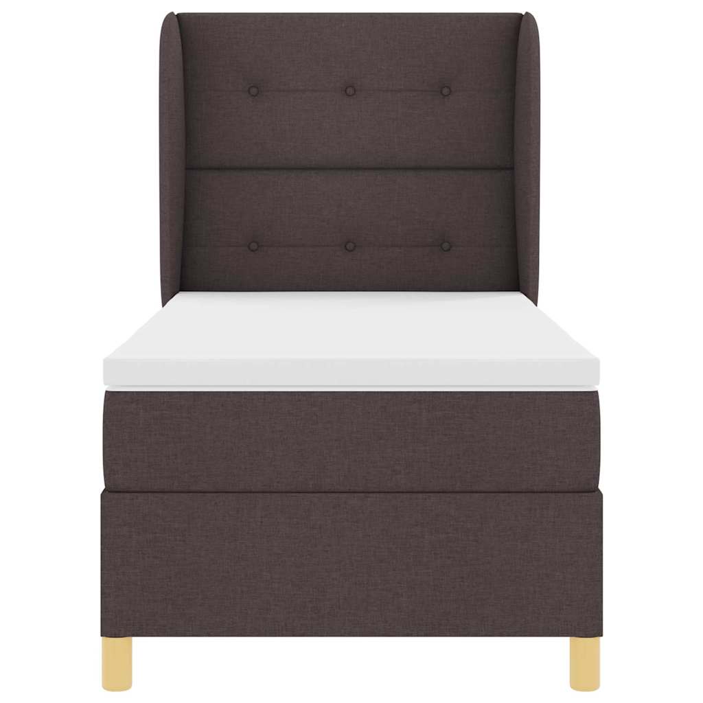 Box spring seng med hovedgærde Mørk Brun 190 x 90 cm Stof