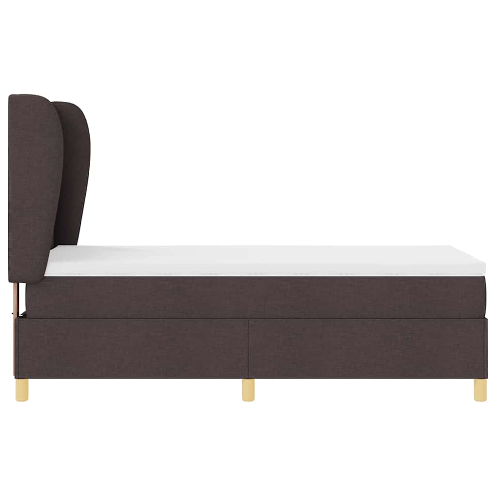 Box spring seng med hovedgærde Mørk Brun 190 x 90 cm Stof
