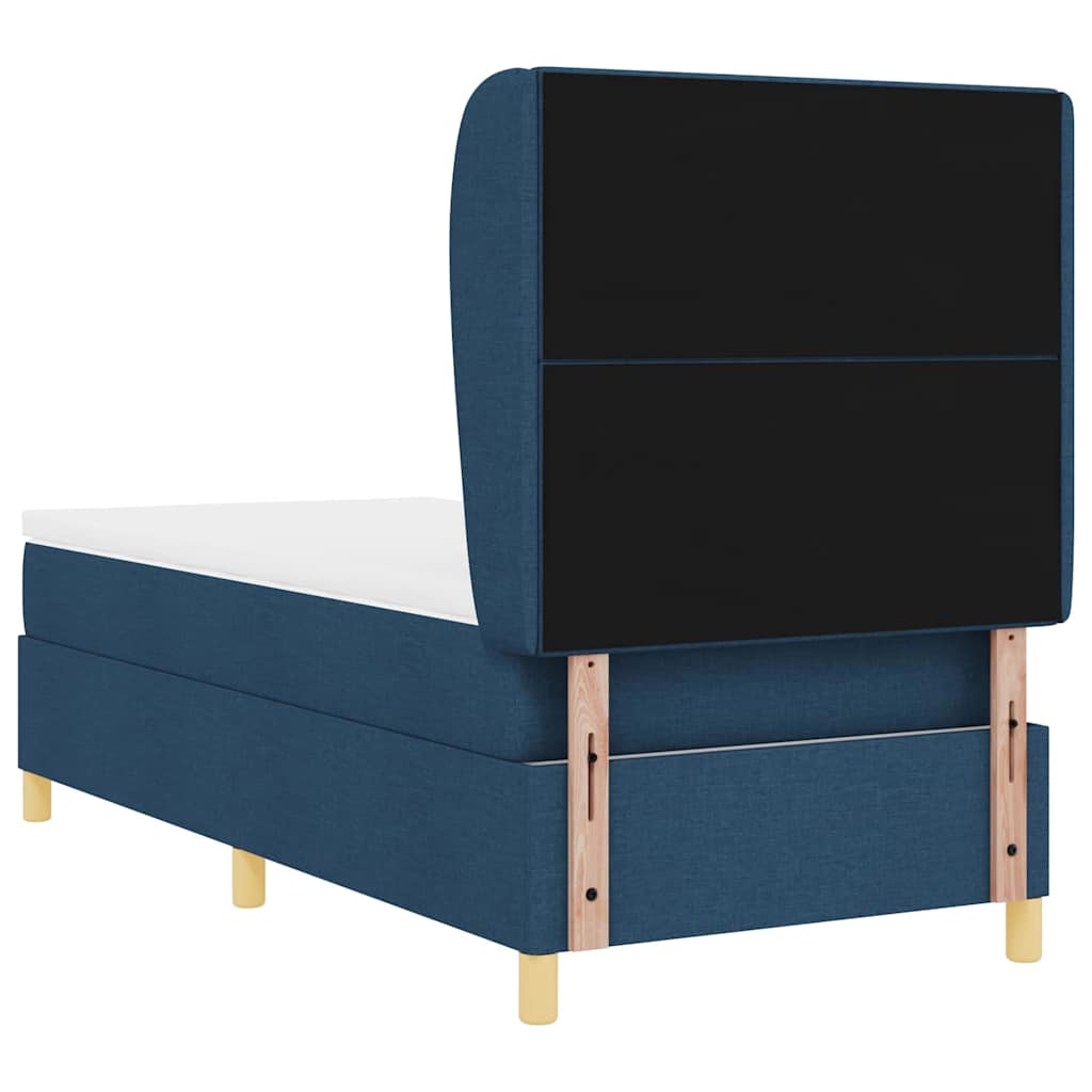 Box spring seng med hovedgærde Blå 190 x 90 cm Stof
