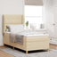 Box spring seng med hovedgærde Creme 200 x 90 cm Stof