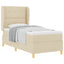 Box spring seng med hovedgærde Creme 200 x 90 cm Stof