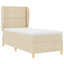 Box spring seng med hovedgærde Creme 200 x 90 cm Stof
