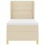 Box spring seng med hovedgærde Creme 200 x 90 cm Stof