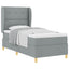 Box spring seng med pude Lysegrå 200 x 100 cm Stof