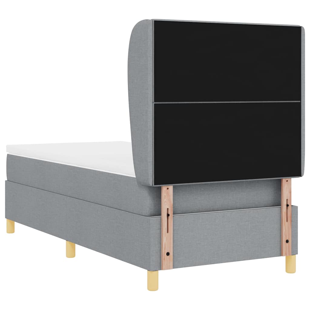 Box spring seng med pude Lysegrå 200 x 100 cm Stof