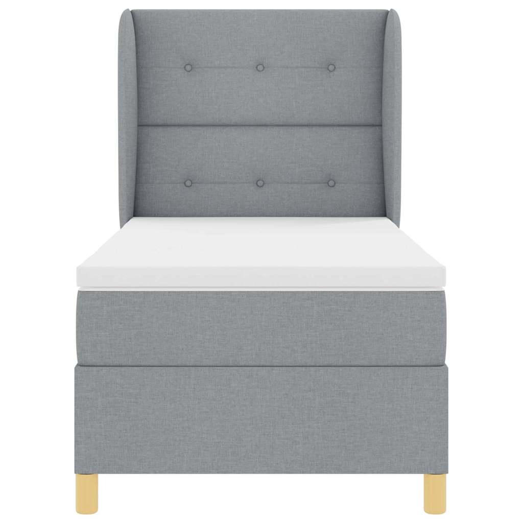 Box spring seng med pude Lysegrå 200 x 100 cm Stof