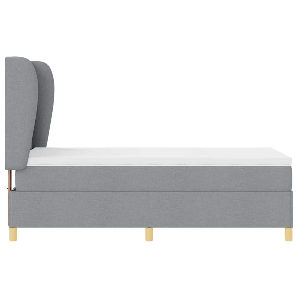 Box spring seng med pude Lysegrå 200 x 100 cm Stof