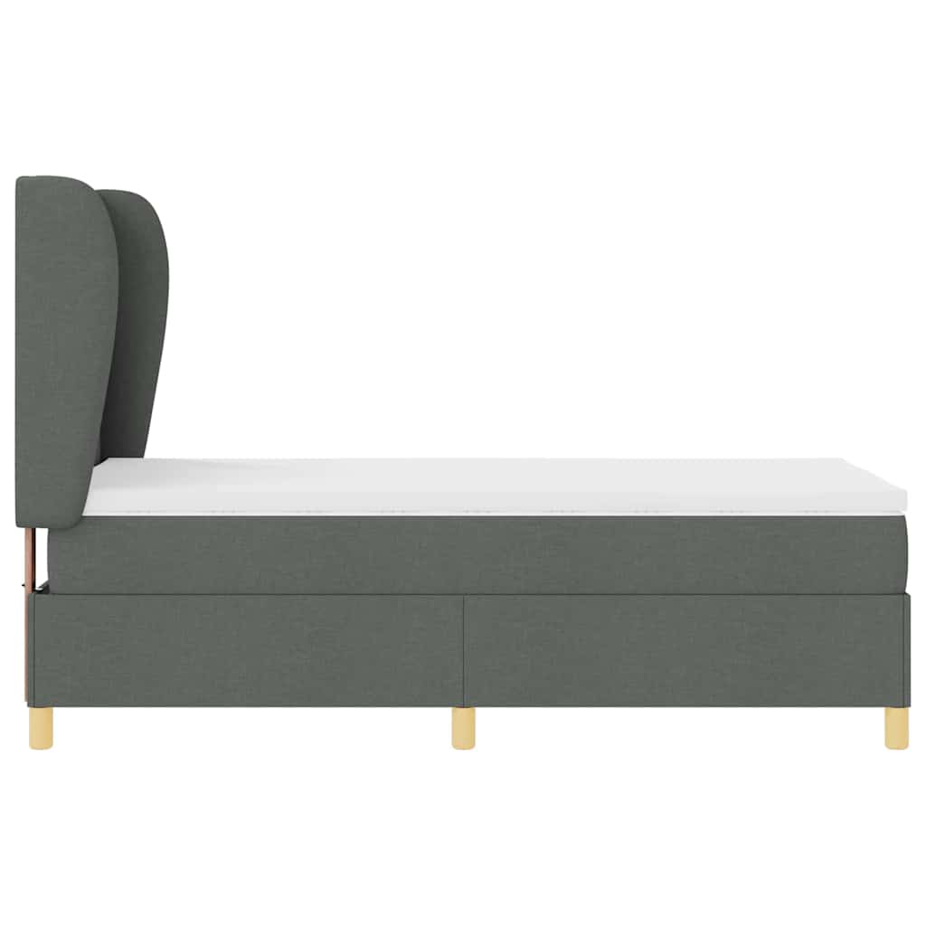 Box spring seng med hovedgærde Mørkegrå 200 x 100 cm Stof
