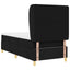 Box spring seng med hovedgærde Sort 200 x 100 cm Stof