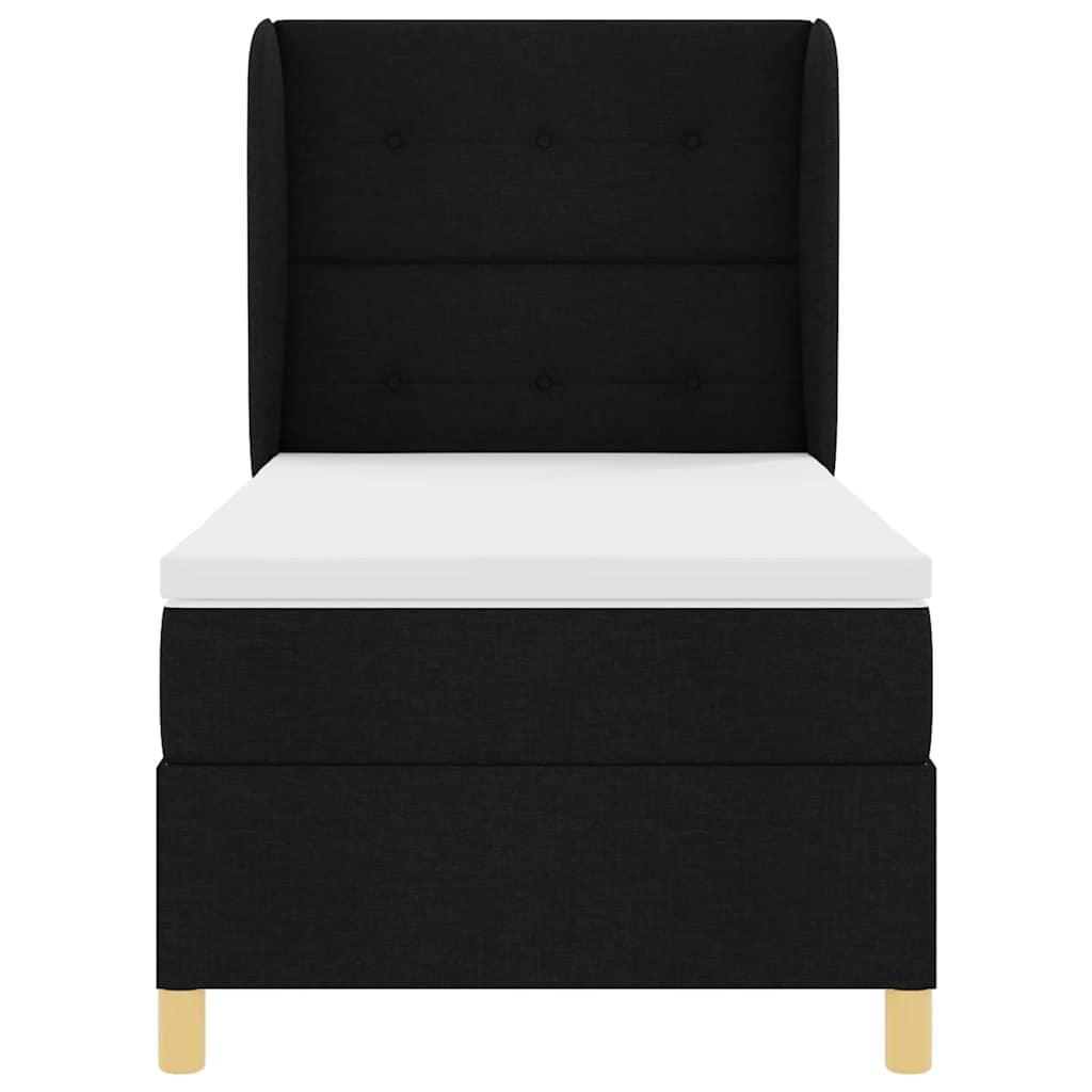 Box spring seng med hovedgærde Sort 200 x 100 cm Stof