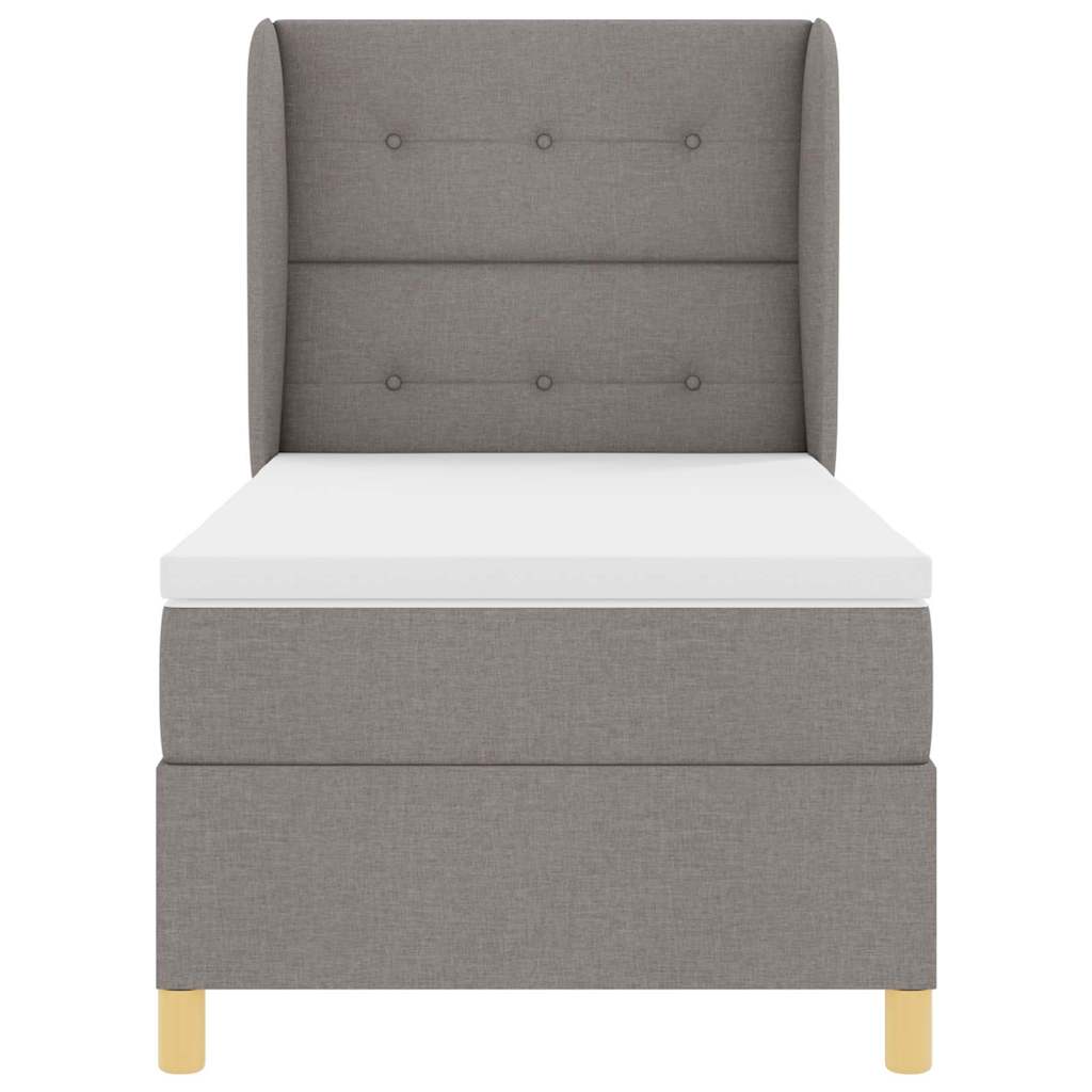 Box spring seng med hovedgærde Gråbrun 200 x 100 cm Stof
