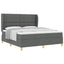Box spring seng med hovedgærde Mørkegrå 200 x 180 cm Stof