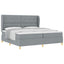 Box spring seng med hovedgærde Lysegrå 200 x 200 cm Stof