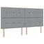 Box spring seng med hovedgærde Lysegrå 200 x 200 cm Stof