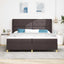 Box spring seng med hovedgærde Mørk Brun 200 x 200 cm Stof