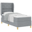Box spring seng med hovedgærde Lysegrå 200 x 80 cm Stof