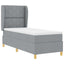 Box spring seng med hovedgærde Lysegrå 200 x 80 cm Stof