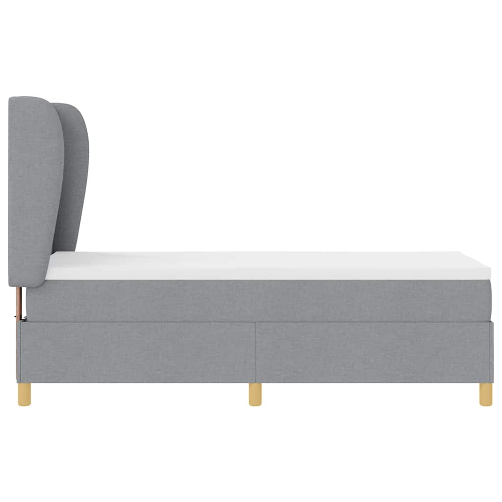 Box spring seng med hovedgærde Lysegrå 200 x 80 cm Stof
