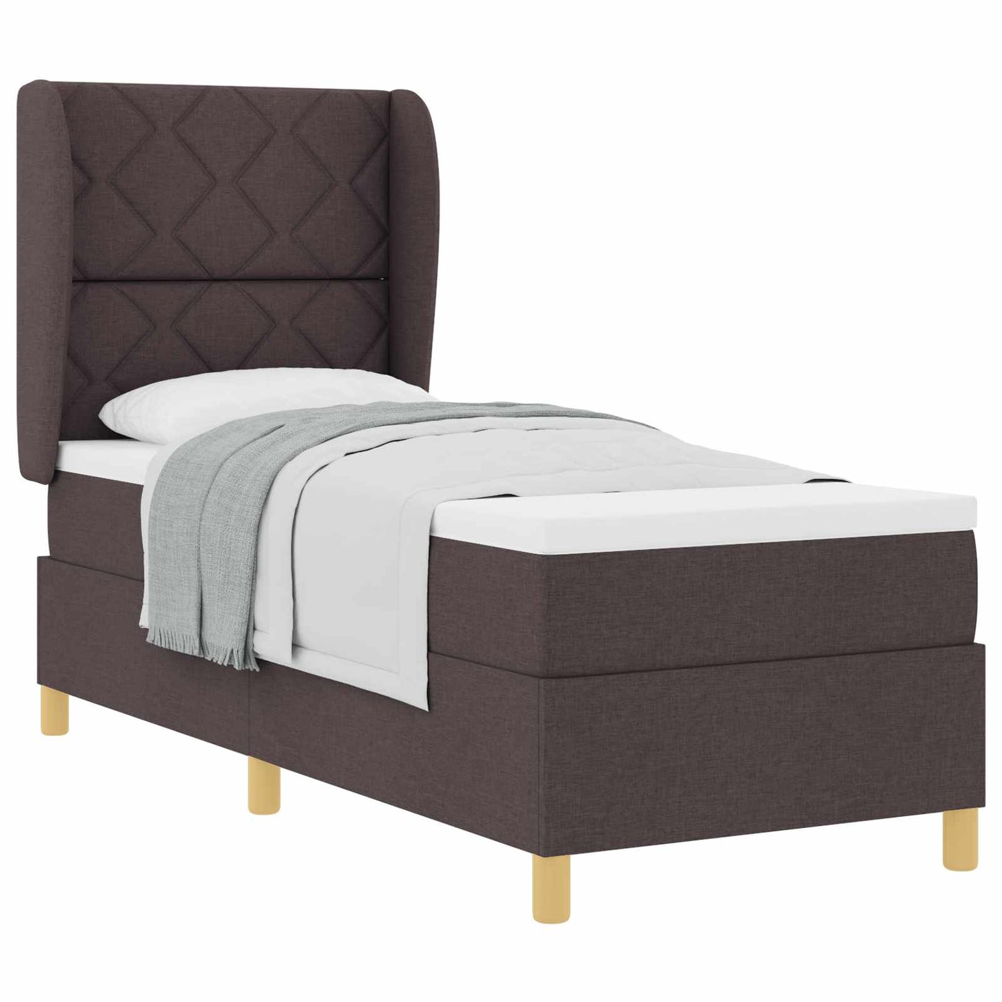 Box spring seng med pude Mørk Brun 200 x 80 cm Stof