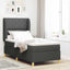 Box spring seng med hovedgærde Mørkegrå 190 x 90 cm Stof