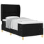 Box spring seng med hovedgærde Sort 190 x 90 cm Stof