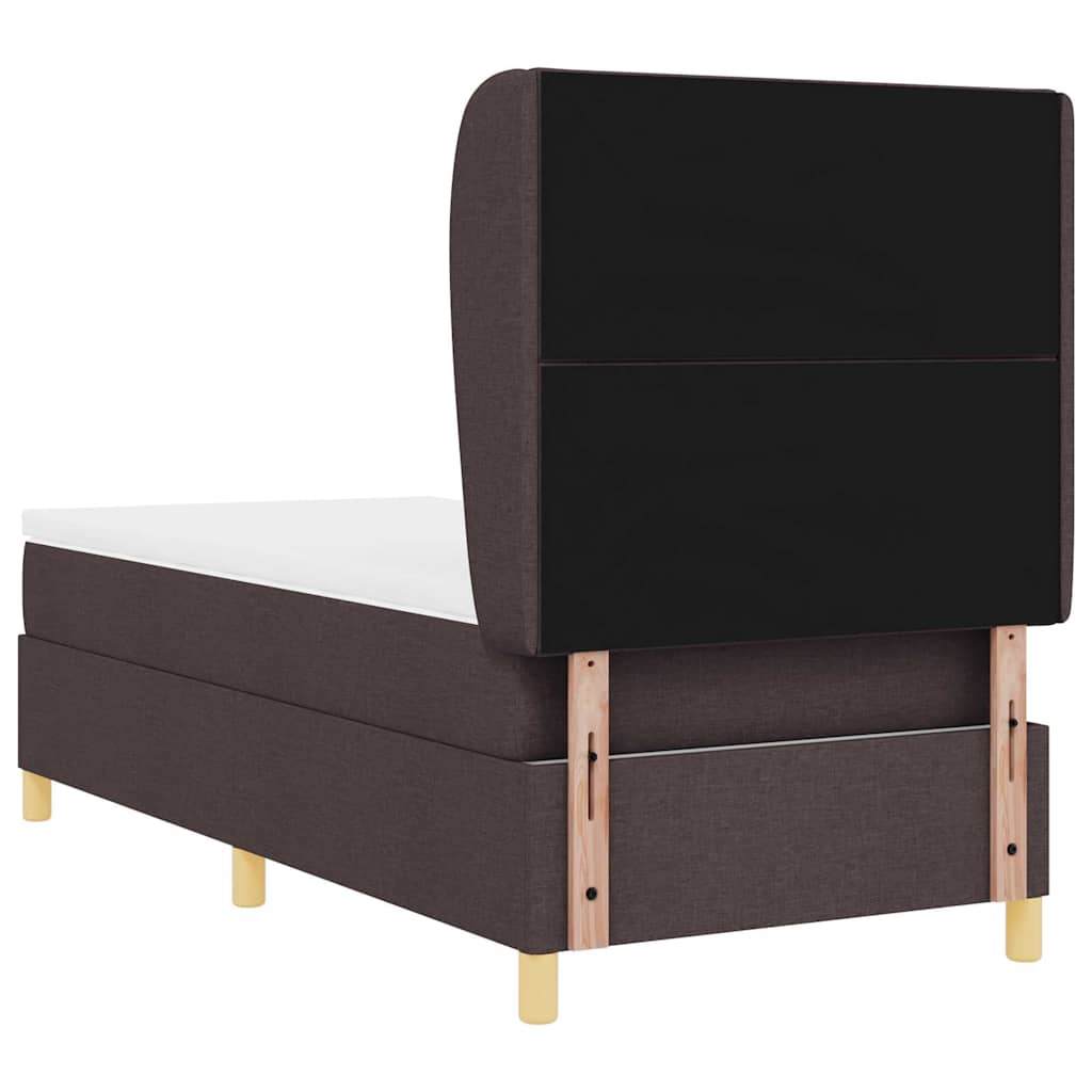 Box spring seng med hovedgærde Mørk Brun 190 x 90 cm Stof