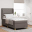 Box spring seng med hovedgærde Gråbrun 190 x 90 cm Stof