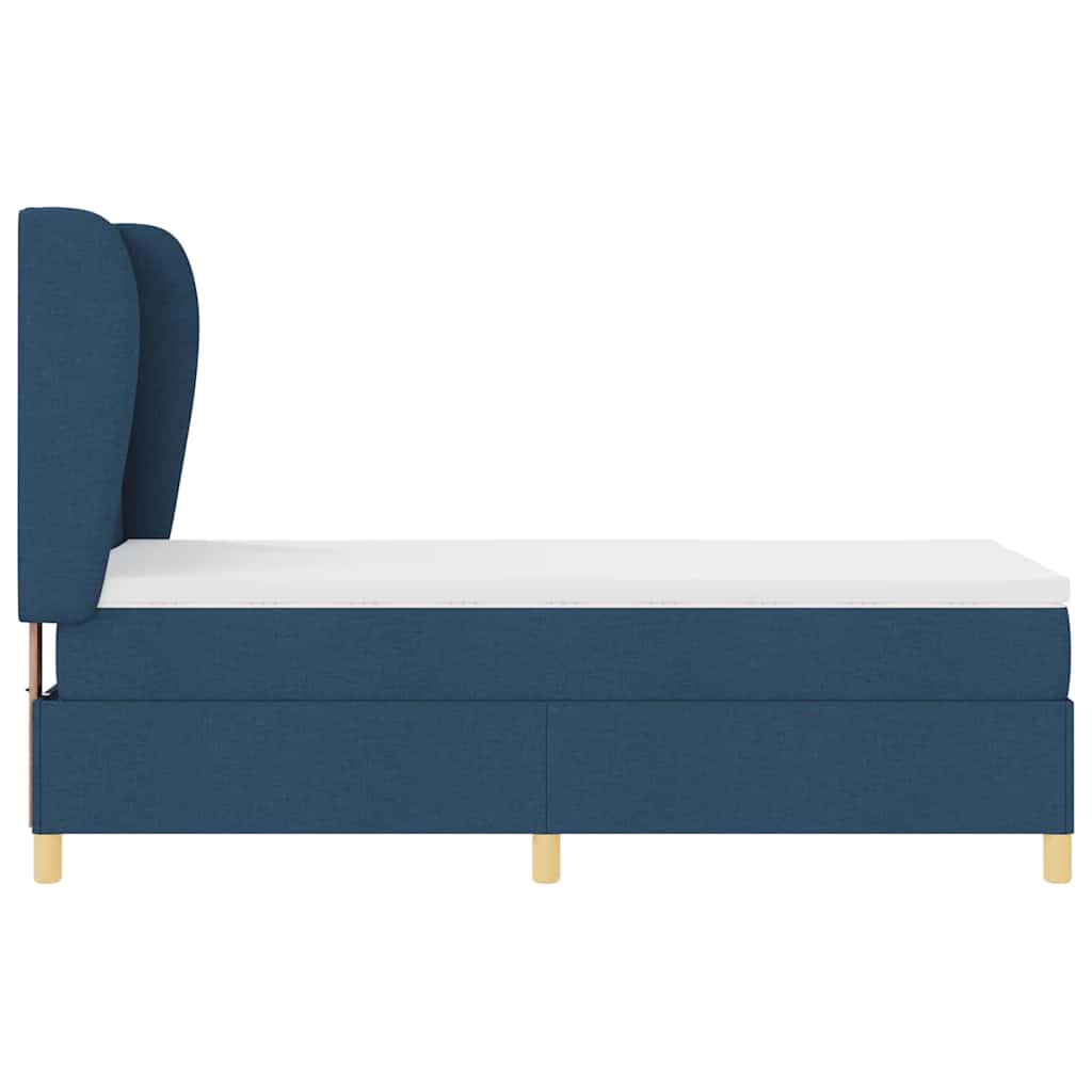 Box spring seng med hovedgærde Blå 190 x 90 cm Stof