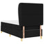 Box spring seng med hovedgærde Sort 200 x 90 cm Stof