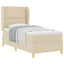 Box spring seng med hovedgærde Creme 200 x 90 cm Stof