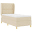 Box spring seng med hovedgærde Creme 200 x 90 cm Stof