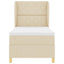 Box spring seng med hovedgærde Creme 200 x 90 cm Stof