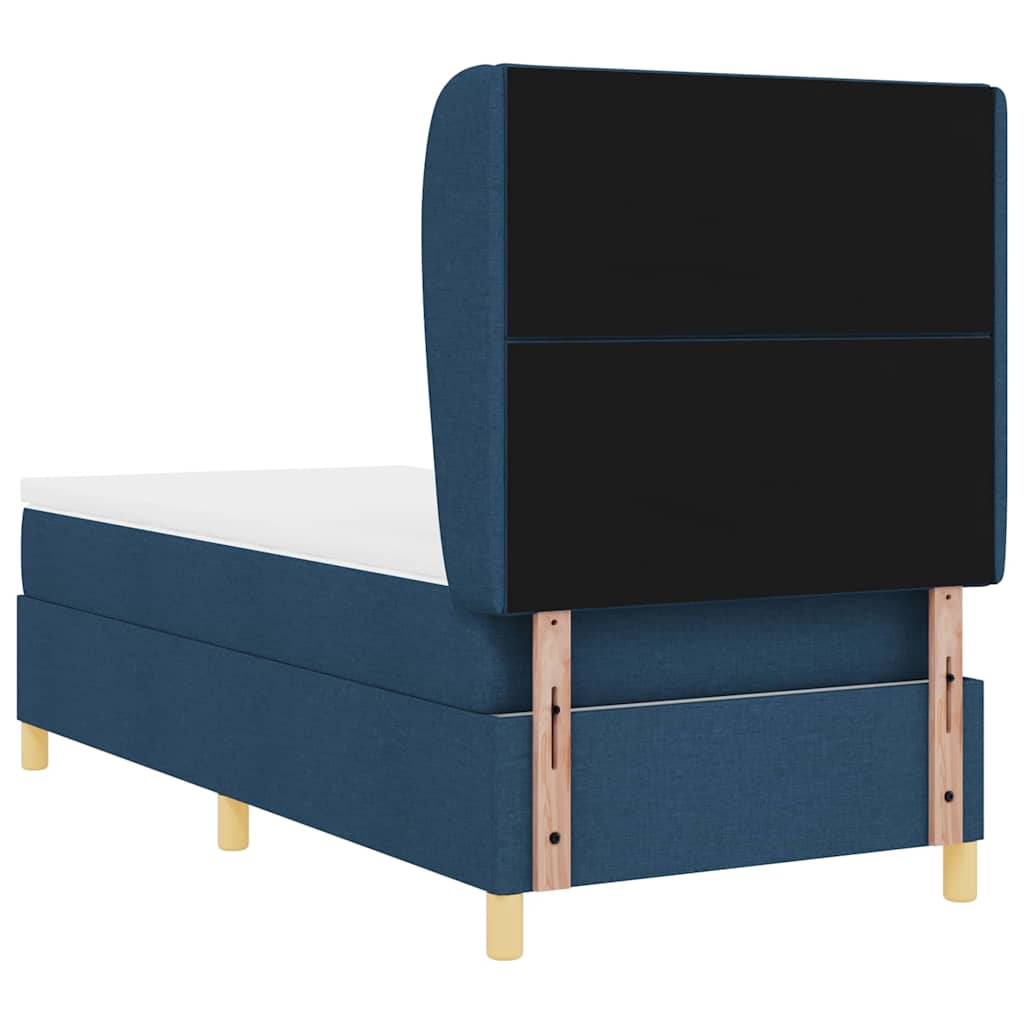 Box spring seng med hovedgærde Blå 200 x 90 cm Stof