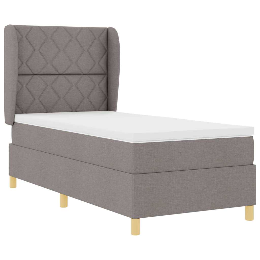 Box spring seng med hovedgærde Gråbrun 200 x 100 cm Stof