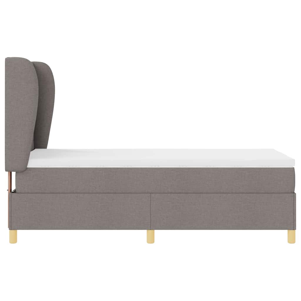 Box spring seng med hovedgærde Gråbrun 200 x 100 cm Stof