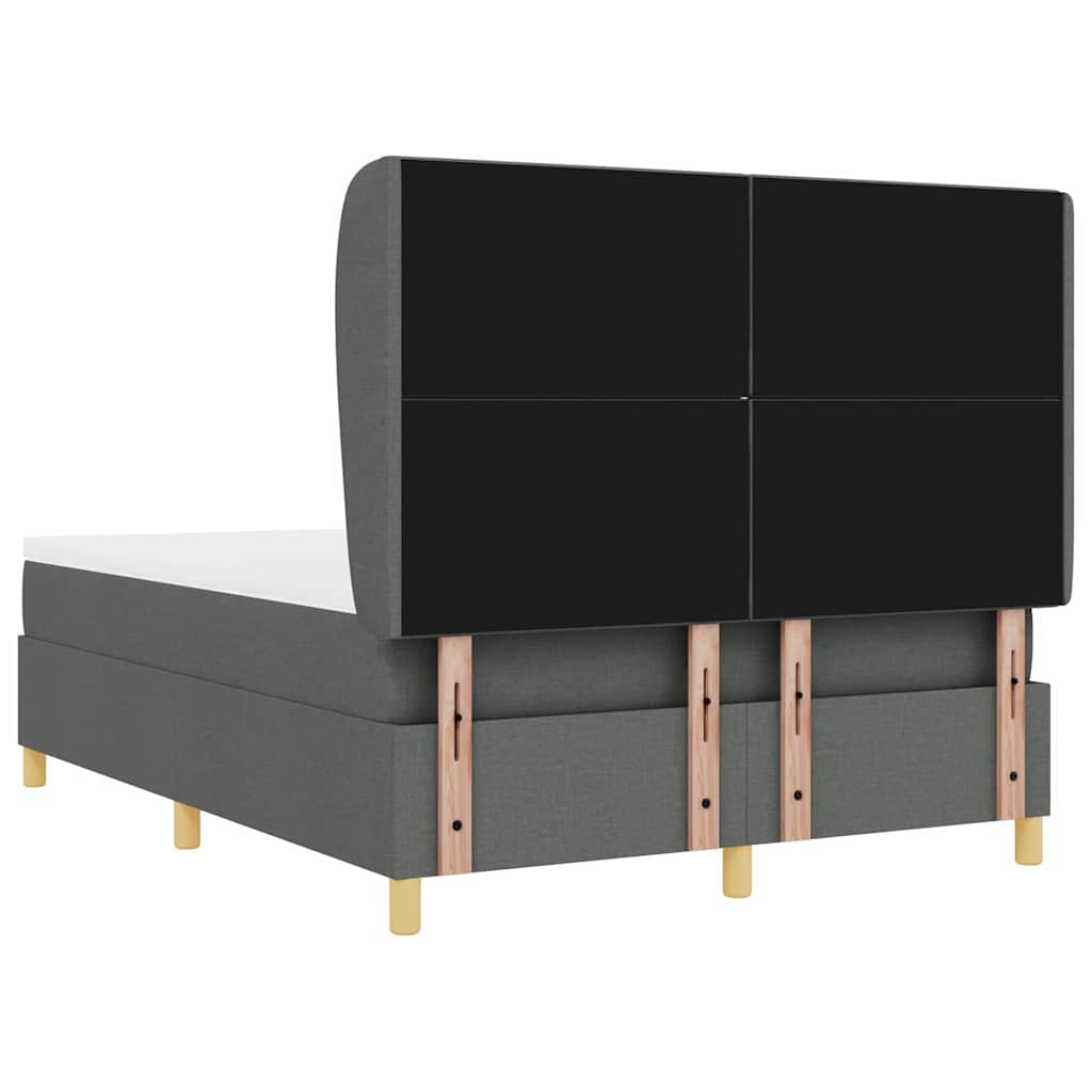 Box spring seng med hovedgærde Mørkegrå 190 x 140 cm Stof