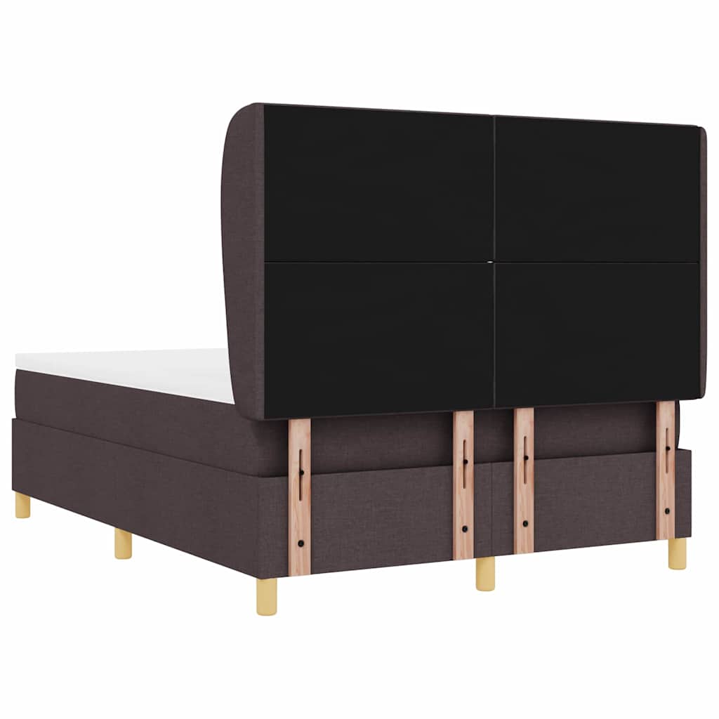 Box spring seng med hovedgærde Mørk Brun 190 x 140 cm Stof