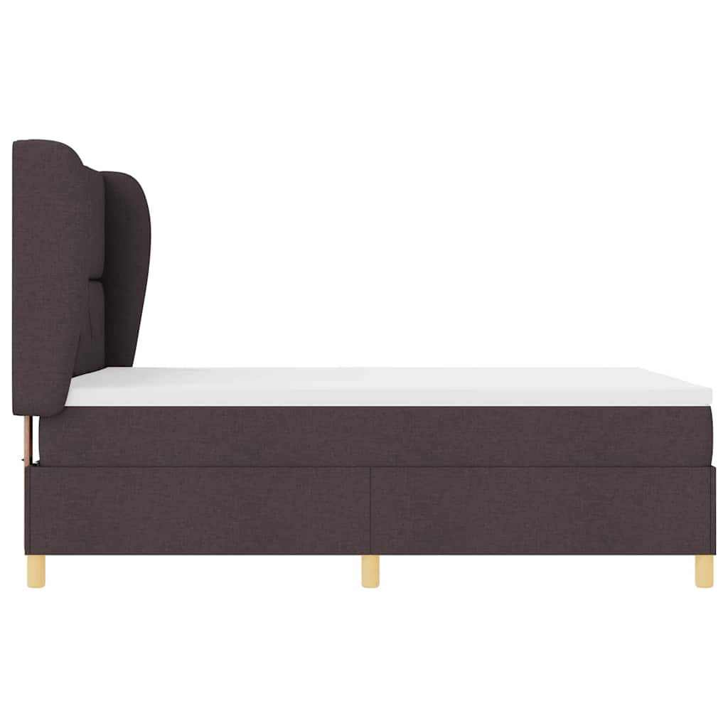 Box spring seng med hovedgærde Mørk Brun 190 x 140 cm Stof