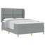 Box spring seng med hovedgærde Lysegrå 200 x 140 cm Stof