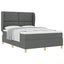 Box spring seng med hovedgærde Mørkegrå 200 x 140 cm Stof