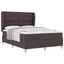Box spring seng med hovedgærde Mørk Brun 200 x 140 cm Stof