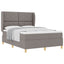 Box spring seng med hovedgærde Gråbrun 200 x 140 cm Stof