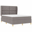 Box spring seng med hovedgærde Gråbrun 200 x 140 cm Stof