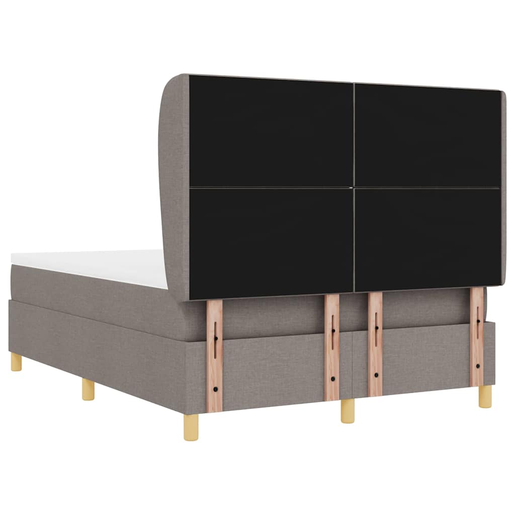 Box spring seng med hovedgærde Gråbrun 200 x 140 cm Stof