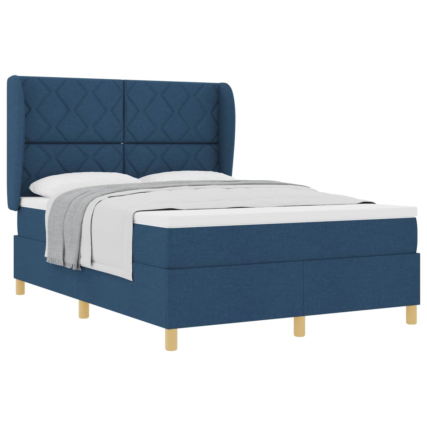 Box spring seng med hovedgærde Blå 200 x 160 cm Stof
