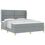 Box spring seng med hovedgærde Lysegrå 200 x 180 cm Stof