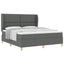 Box spring seng med hovedgærde Mørkegrå 200 x 180 cm Stof
