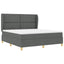 Box spring seng med hovedgærde Mørkegrå 200 x 180 cm Stof